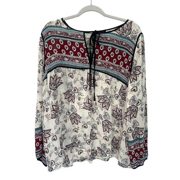 Sanctuary Bohemian Style Tunic Women Large Cream Floral Lightweight Boho Hippie - Picture 1 of 8